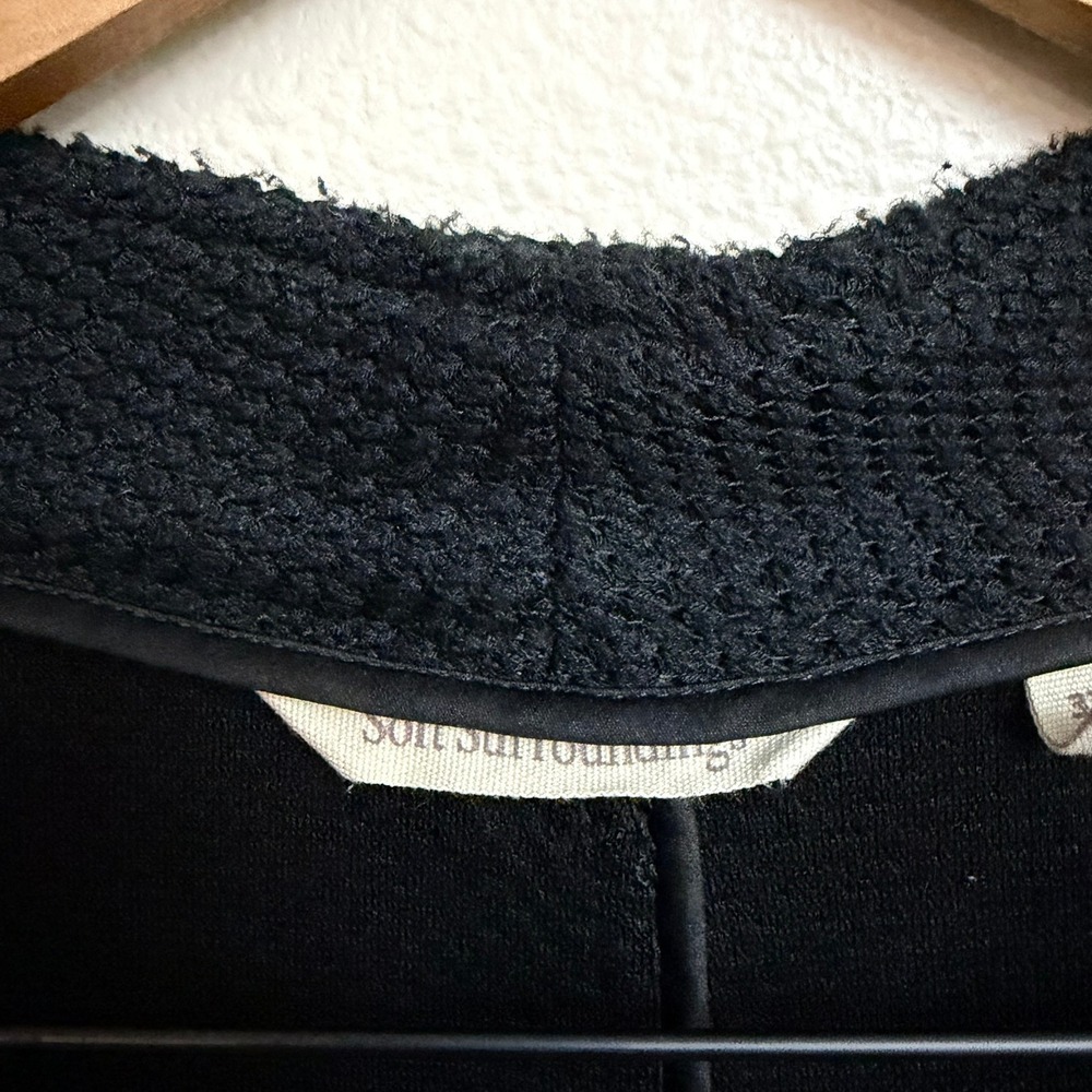 Soft Surroundings Blazer 3X Black TexturedOpen Front Cardigan Jacket Academia - Picture 3 of 8